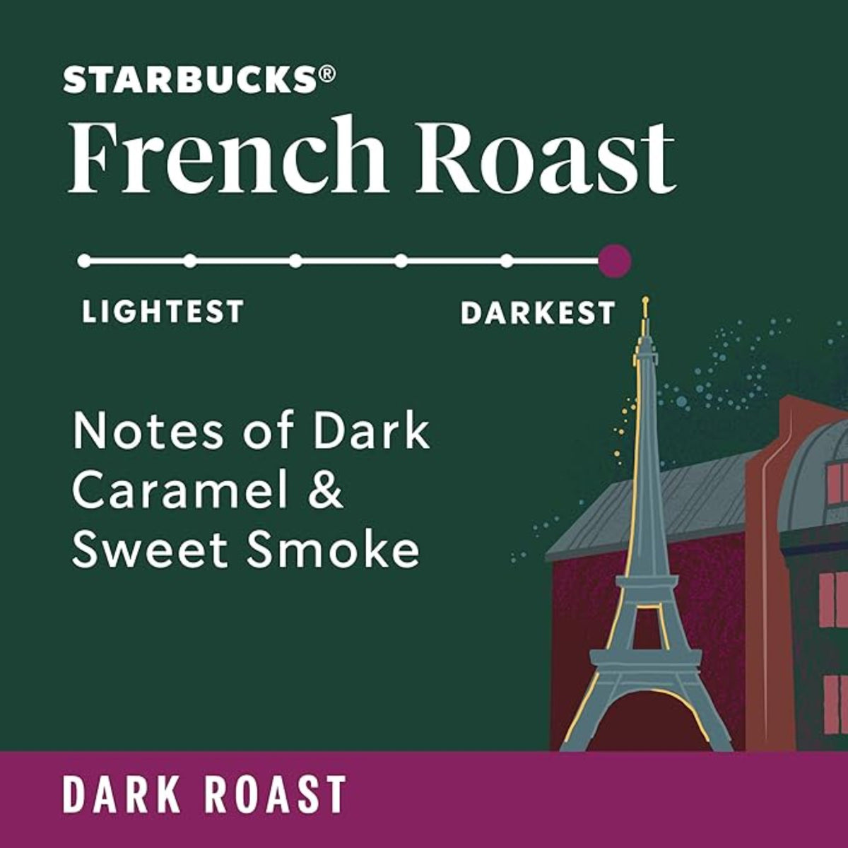 Starbucks K-Cup Coffee Pods, Dark Roast Coffee, French Roast, 100% Arabica, 1 box (32 pods)